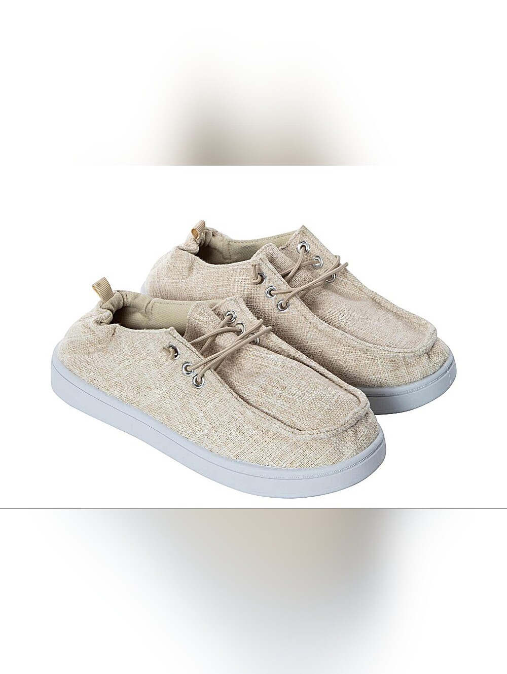NEW IN BAG - Sole Mates Womens Tan Canvas Lace-up Slip-on Shoes